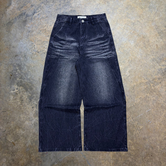 Distressed Stone Wash Denim